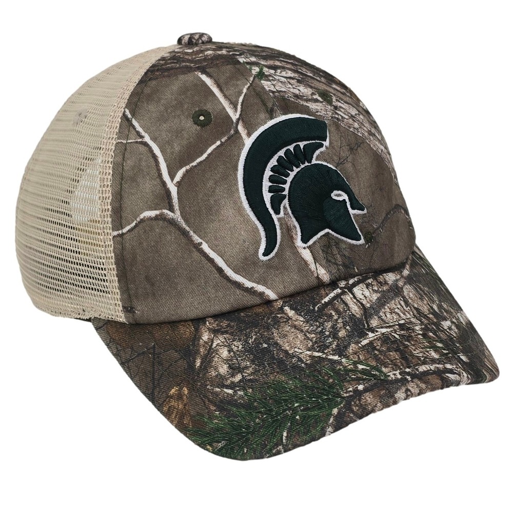 Michigan State Spartans Hat RealTree Camo Top of the World Mesh‎ Snapback Cap